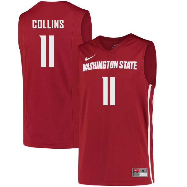 Washington State Cougars #11 Don Collins College Basketball Jerseys Sale-Crimson